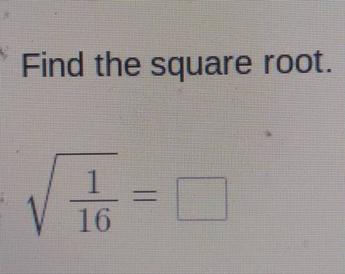 Find the square root. 1/16​