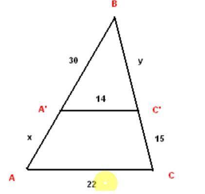 Geometry : Use the following diagram and solve for x and y, round to the nearest hundredth.

Pleas