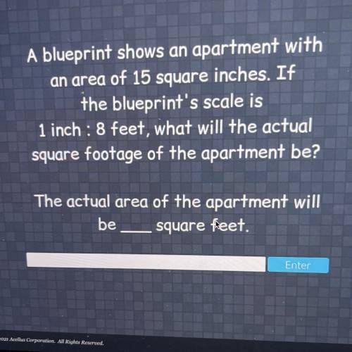 The actual area of the apartment will be _____ sq ft?