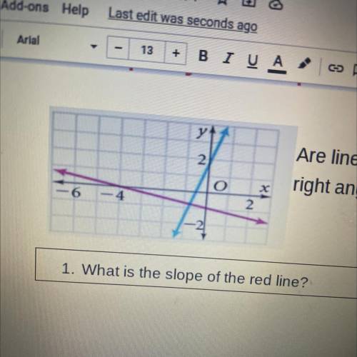 What is the slope of the red and blue line