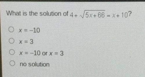 What is the solution of 4 + √ 5x + 68 = x + 10​