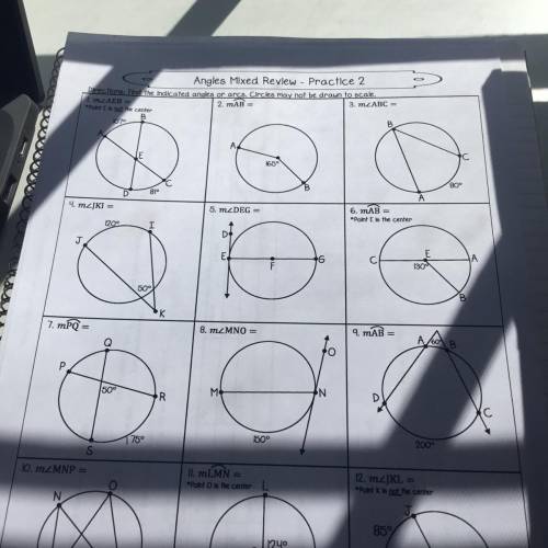*will give brainlest*

Directions: Find the indicated angles or arcs. Circles may not be drawn to