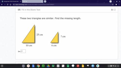 These two triangles are similar. find the missing length.