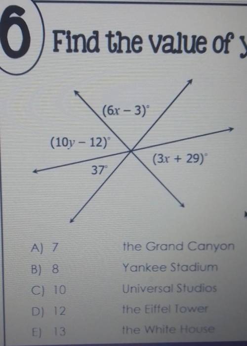 Help please! find the value of y​