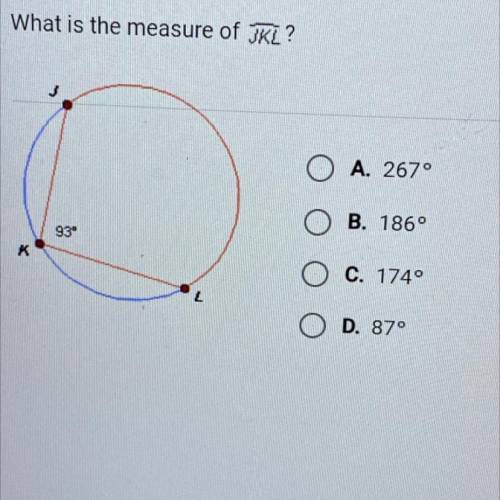 BRAINLIEST 
what is the measure of angle JKL