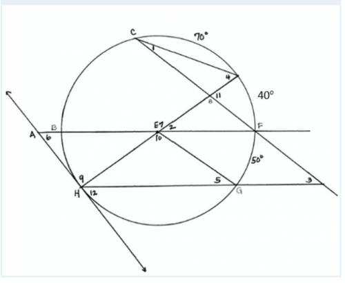 Given this circle puzzle what would angle 1-12 be? (Geometry)