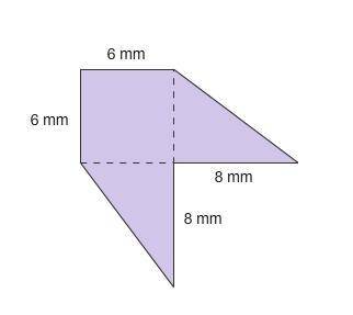 What is the area of this figure?
Enter your answer in the box.
mm²