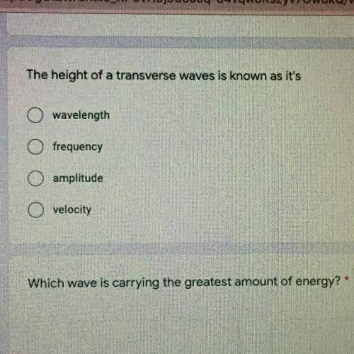 The height of a transverse waves is known as its?