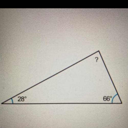 What is the measure of the missing angle?
•86
•96
•76
•94