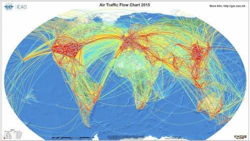 Name patterns to explain the spatial & temporal distribution of Air Traffic Flow globally and e