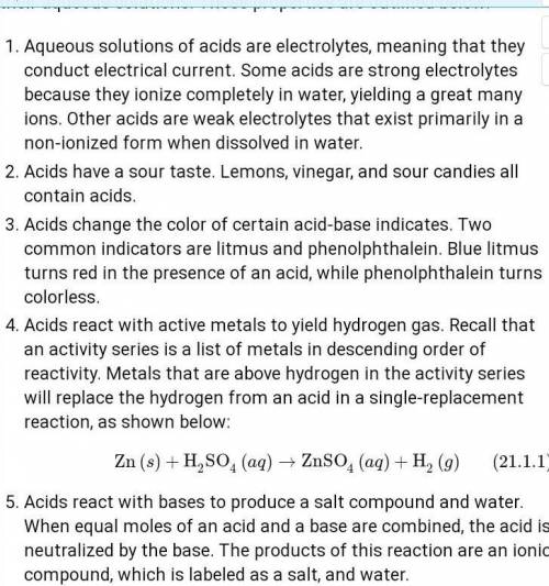 Sate at least two properties of acids?​