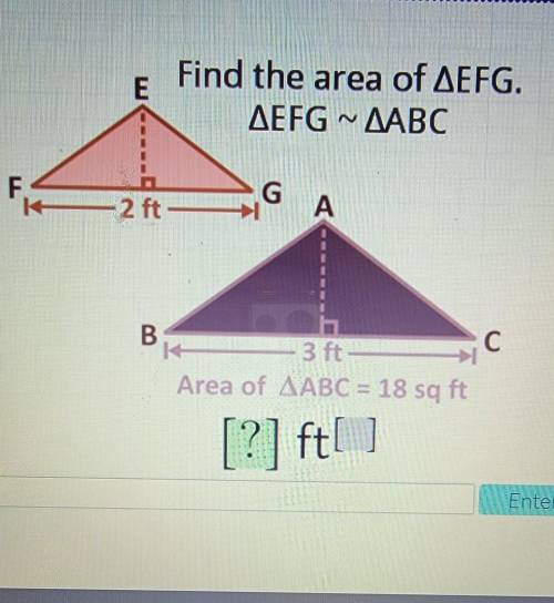 Find the area of EFG​