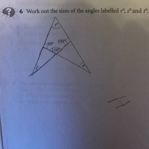 6 Work out the sizes of the angles labelled rº, sº and tº.
Plzzzz help I suck at geometry