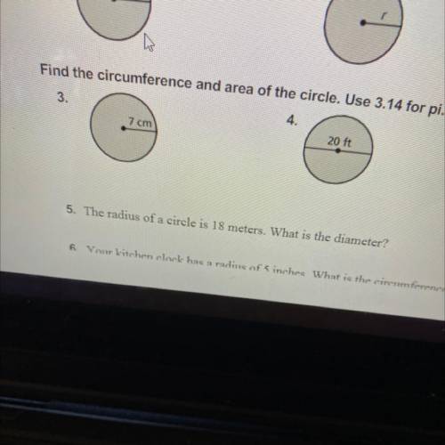 Find the circumference and the area plzzz
