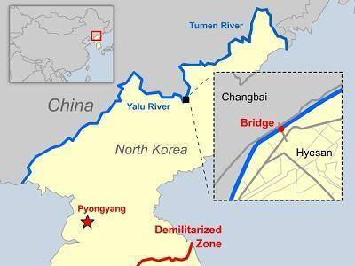 What does the line marked A” represent?

A) the Yalu River
B) the demilitarized zone
C) the modern