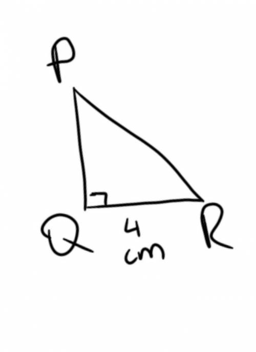 Construct an isosceles right-angled triangle ∆PQR where ∠ =90° and QR=4cm.