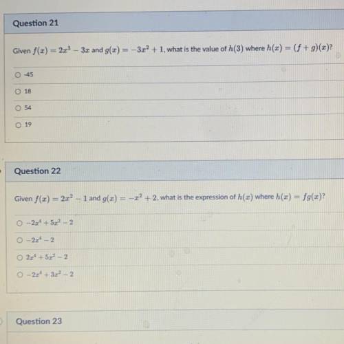 I need help on these math questions