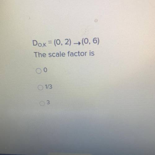DOK = (0, 2) (0, 6)
The scale factor is
0
1/3
3