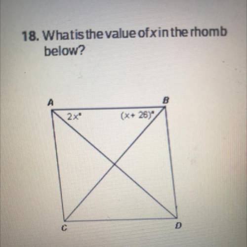 What is the value of X in the rhombus below?