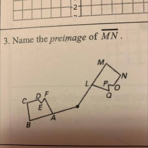 3. Name the preimage of MN.
Please help