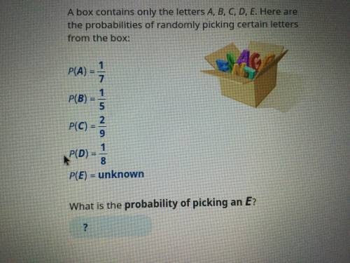 Probability of picking e