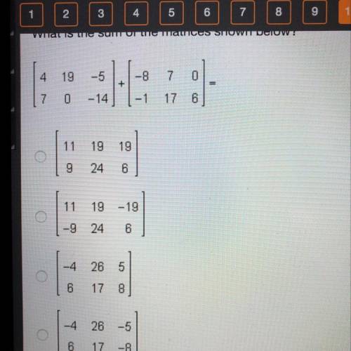 What is the sum of the matrices shown below?