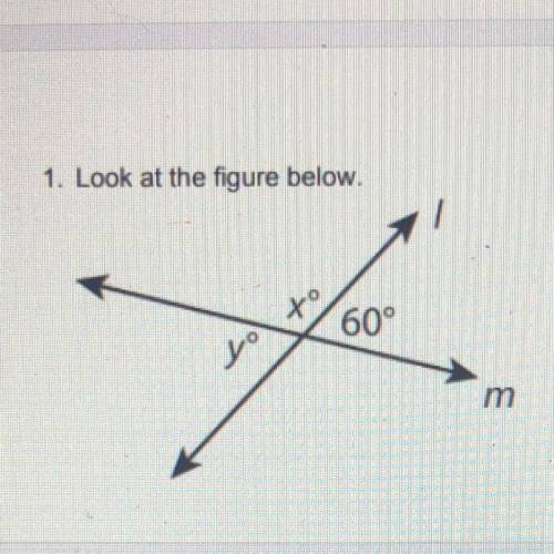 What is the relationship between the 60 degree angle and angle y? (What

is the name of this pair