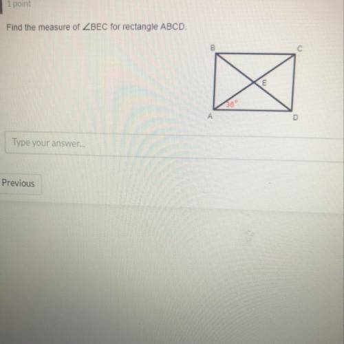 Find the measure of BEC for rectangle ABCD