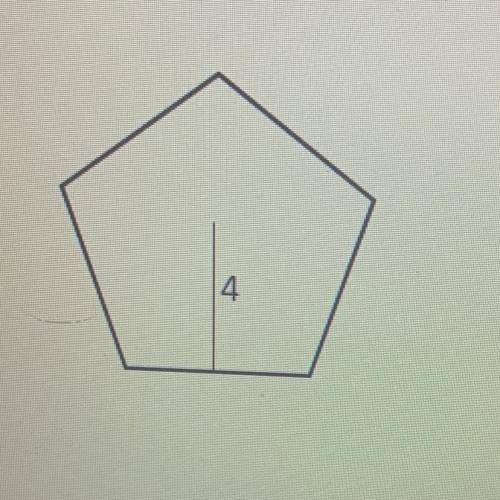 What is the length of one side of this regular pentagon if the area is 50 and apothem is 4?

Pleas