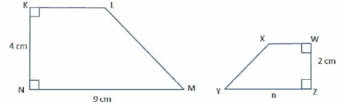 In the diagram below, figure KLMN is similar to figure WXYZ. Which of the following proportions can