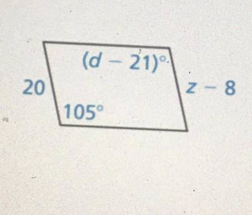 Find the value of each variable in the parallelogram PLEASE HELP ITS URGENT!!!