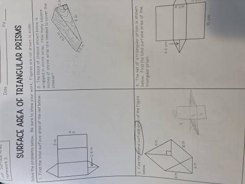 How do u do the Surface Area of Triangular Prisms hw 3worksheet? If u can help me that will mean a