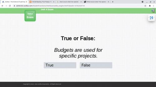 True or False: Budgets are used for specific projects