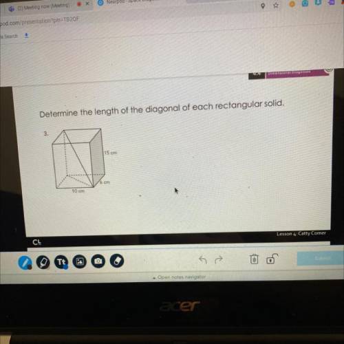 Determine the length of the diagonal of each rectangular solid
