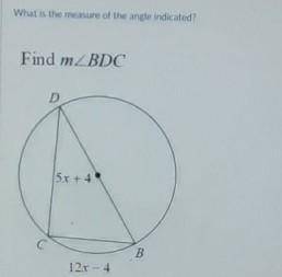 What is the measure of the angle indicated?​