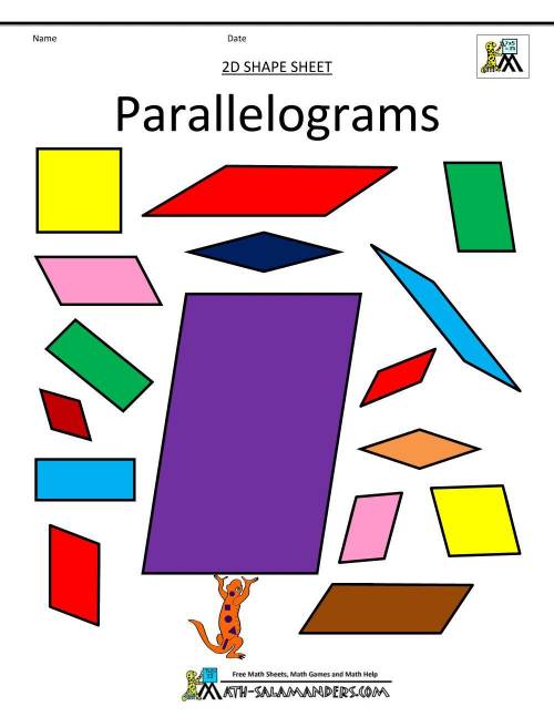 Which of these shapes are paralellograms? choose all the correct anwsers