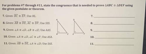 Could someone help me state the congruence that is needed to prove triangle ABC is congruent to Tri