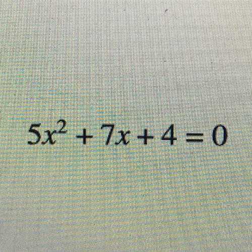 Why would i use quadratic formula to solve this quadratic equation?