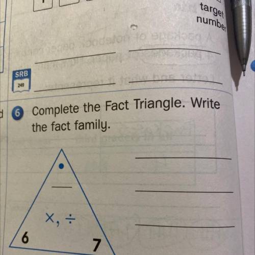 Ngths. Find Complete the fact Triangle. Write

er field. the fact family
70 yd
X,
6
7