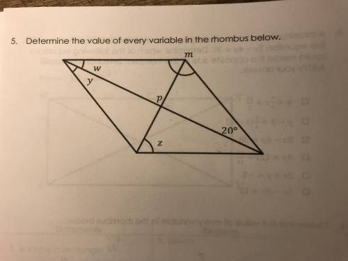 Determine The Value of every variable in the Rhombus Below. Please help me understand this!