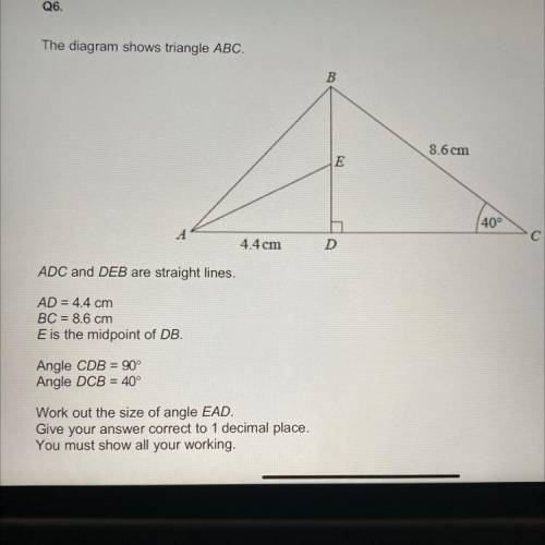 What is the size of angle EAD?