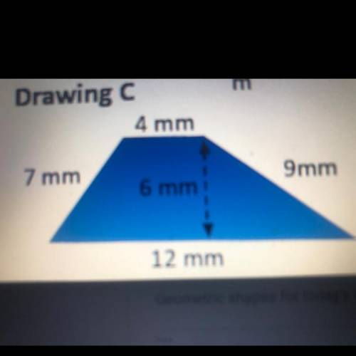 8. The formula for the area of a trapezoid is (bı + b2)/2h. What is the area of Drawing C?

a.
48m