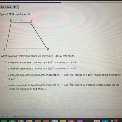 Figure ABCD is a trapezoid... open screen shot to see question pls