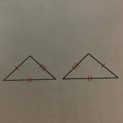 Determine if the two triangles are congruent. If they are, state how you know.