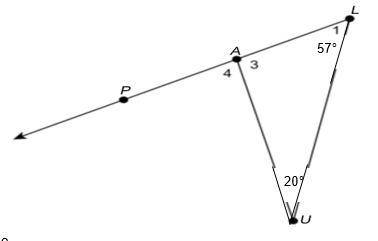 Pls help me

In the figure, is an exterior angle to . complete sentence
(a) What is m<3 ?
(b) W