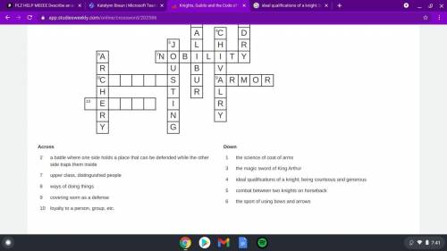 Please help me. I can't figure the last 2 answers left on my crossword.