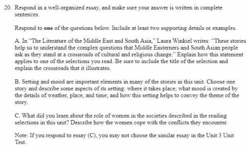 respond in a well organized essay and make sure your answer is written in complete sentences respon