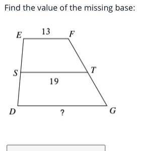 PLZ HELPP!! 
Find the value of the missing base: