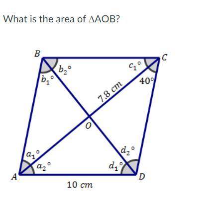 What is the area of AOB