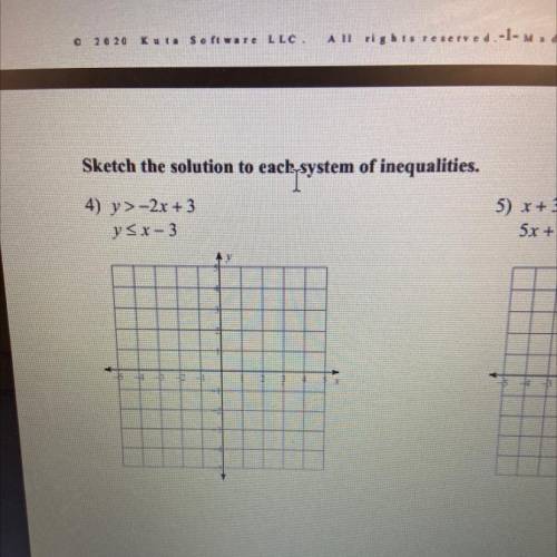 Sketch the solution to each system of inequalities